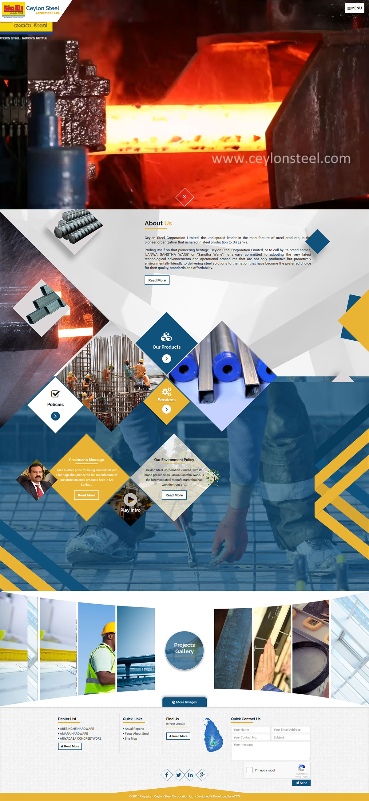 Ceylon Steels Web Design & Development (Joomla)