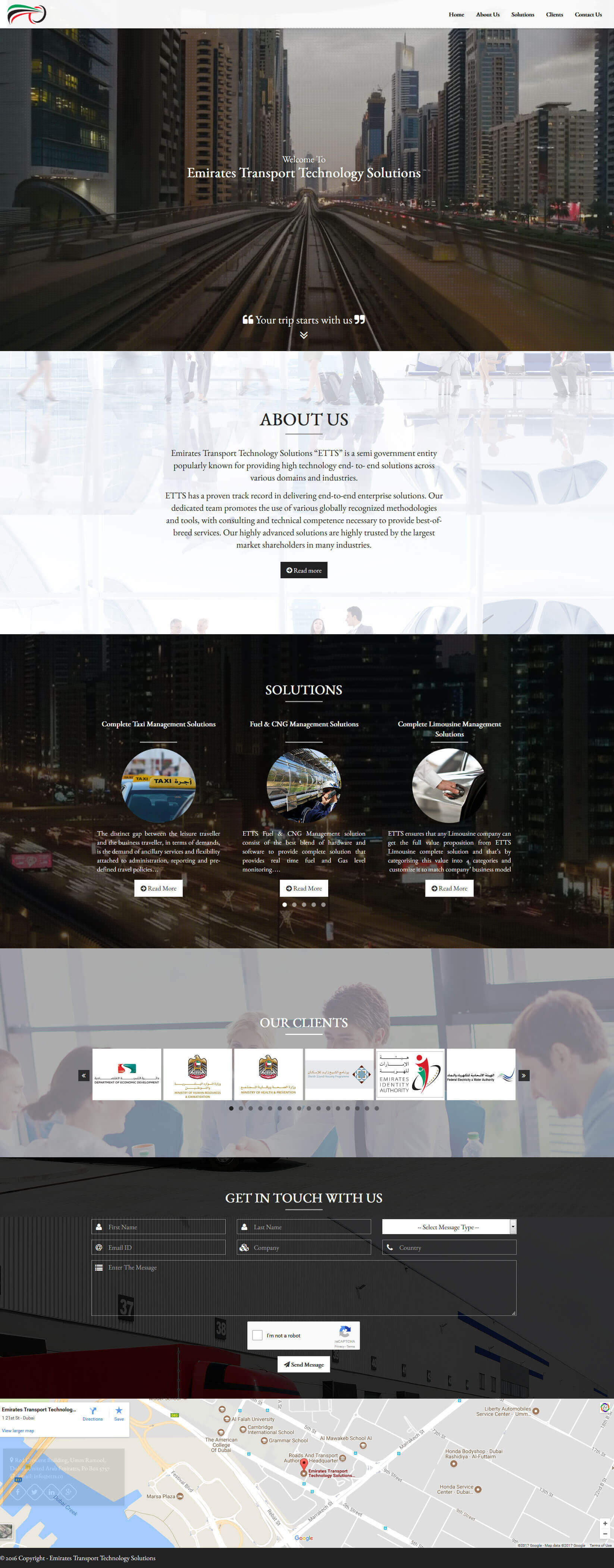 Emirates Transport Technology Solutions Web Design & Development (Wordpress)