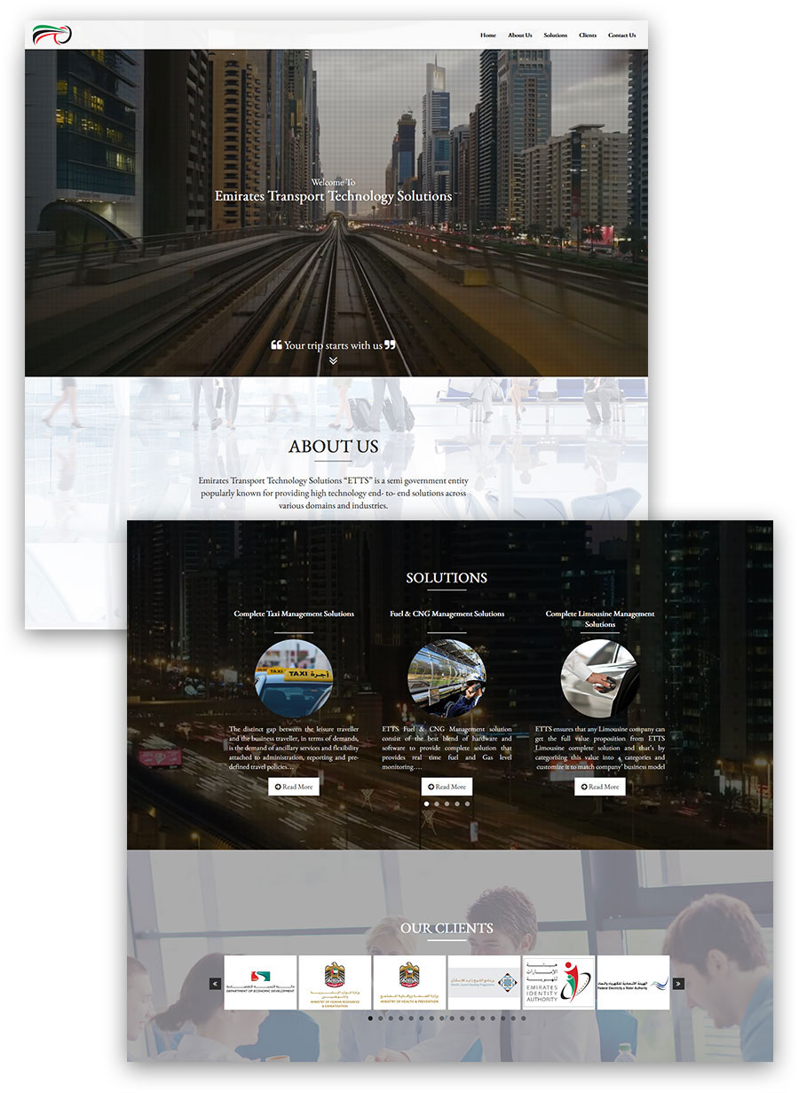 Emirates Transport Technology Solutions Web Design & Development (Wordpress)