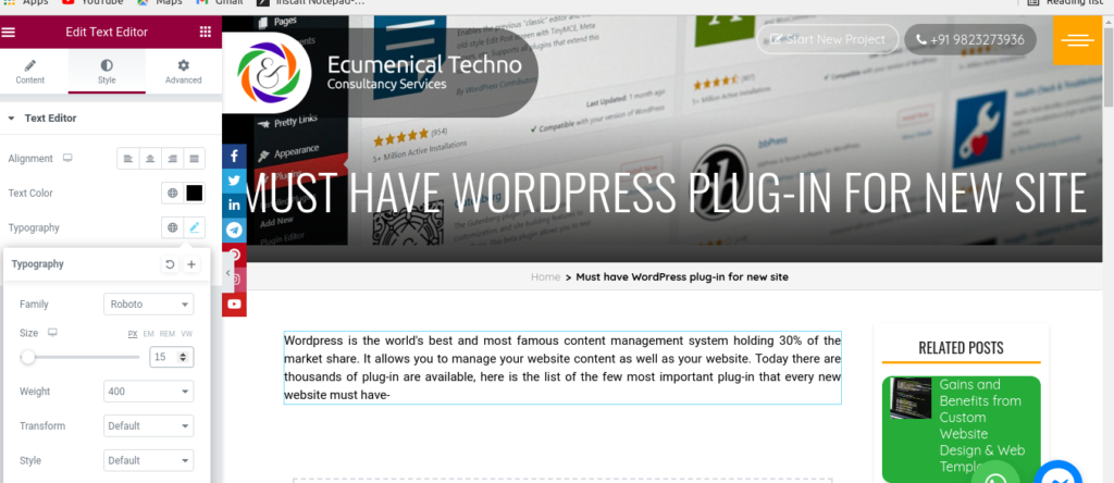 elemntor wordpress